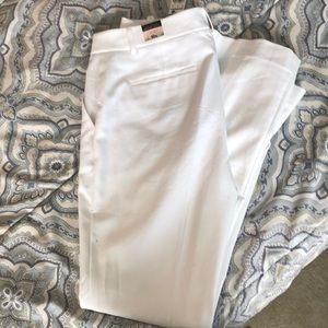 Express Columnist Barely Boot Mid Rise White Pants